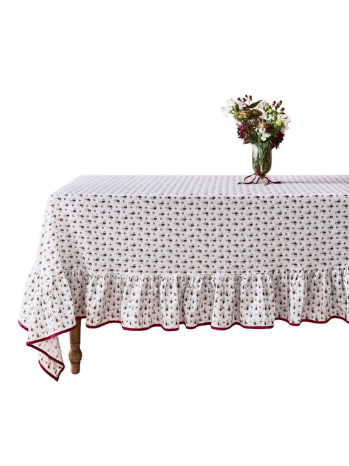 Claudette Swan Ruffle Tablecloth