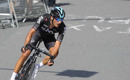 Gianni Moscon on the attack at the Clasica San Sebastian