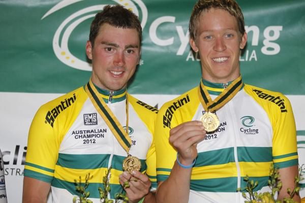 Leigh Howard and Cameron Meyer on the podium