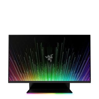 Razer Raptor 27 showing a colorful Razer desktop image against a white background.