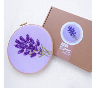 Bees Embroidery Kit, Wild flower Needle Craft Kit