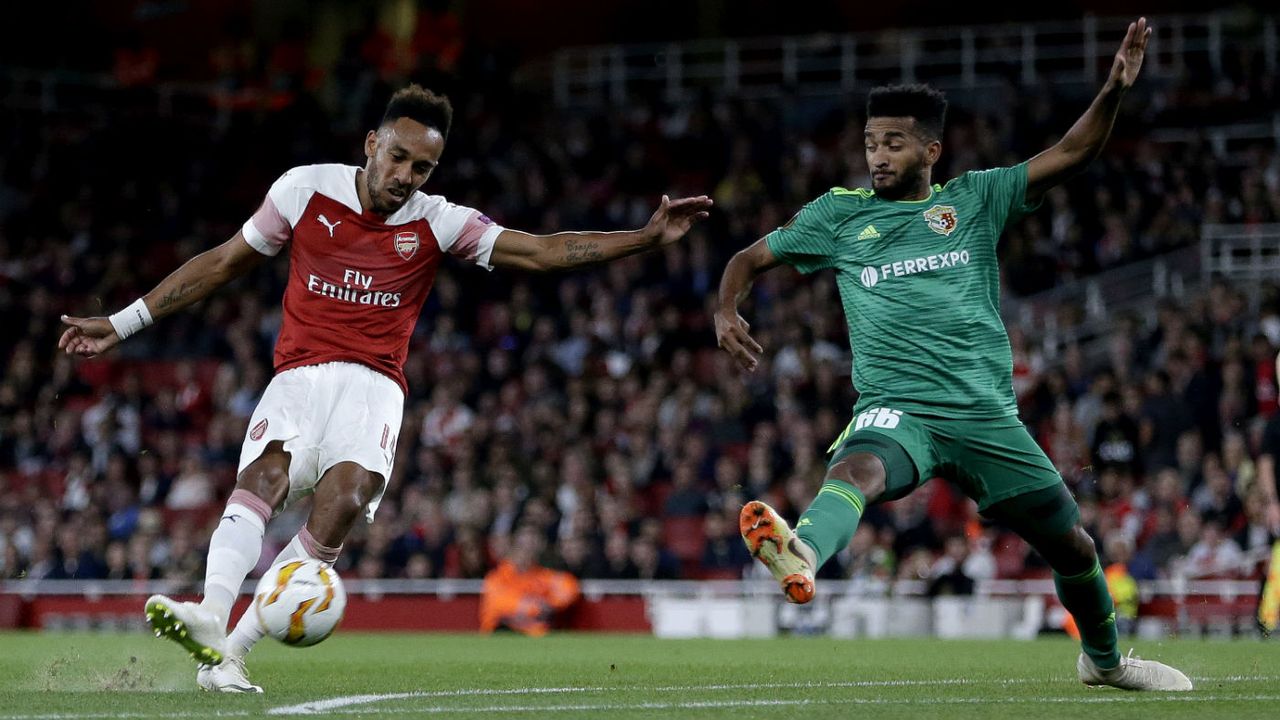 Pierre-Emerick Aubameyang Arsenal 4 Vorskla Poltava 2 Europa League