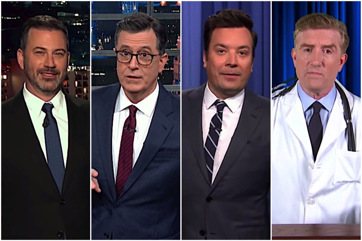 Late night hosts have healthy guesses about Trump's mysterious physical ...