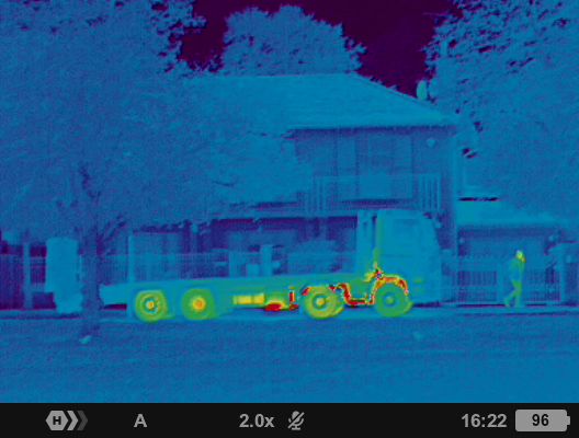 Night vision photo taken with the Pulsar Axion XQ30 PRO night vision monocular