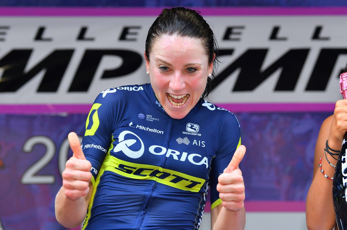 Stage winner Annemiek van Vleuten (Orica-Scott)