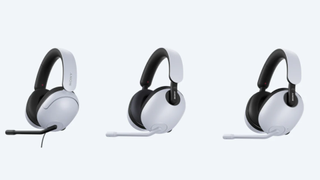 Produktbilleder af de tre høretelefoner - en med kabel og to trådløse
