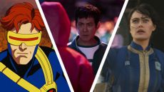 A collage image showing pictures from X-Men 97, Squid Game season 2, and Fallout season 1