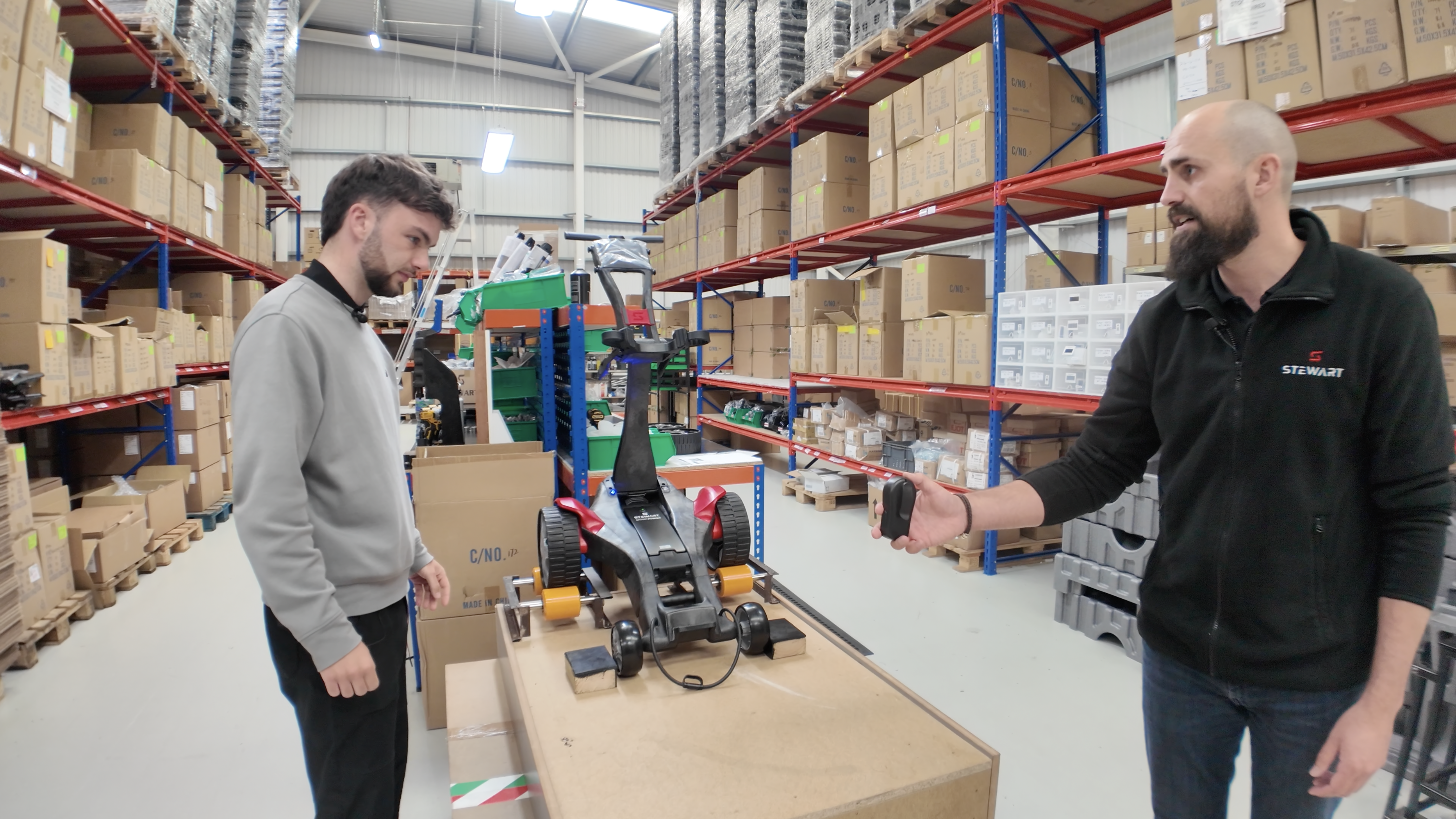 Dan Parker assembling the Q Follow trolley