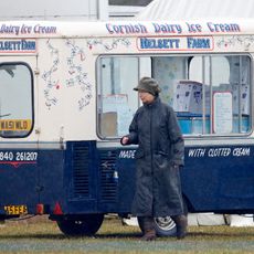 Princess Anne, Princess Royal walk past an ice cream stall as she attends the Gatcombe Horse Trials at Gatcombe Park on March 25, 2006 in Stroud, England. 