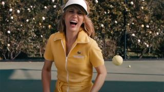 Kristen Wiig getting hit with a tennis ball in Bridesmaids.
