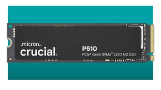 Crucial P510 SSD on a blue background
