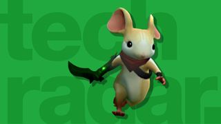Moss-pelin Quill-hiiri vihreää taustaa vasten