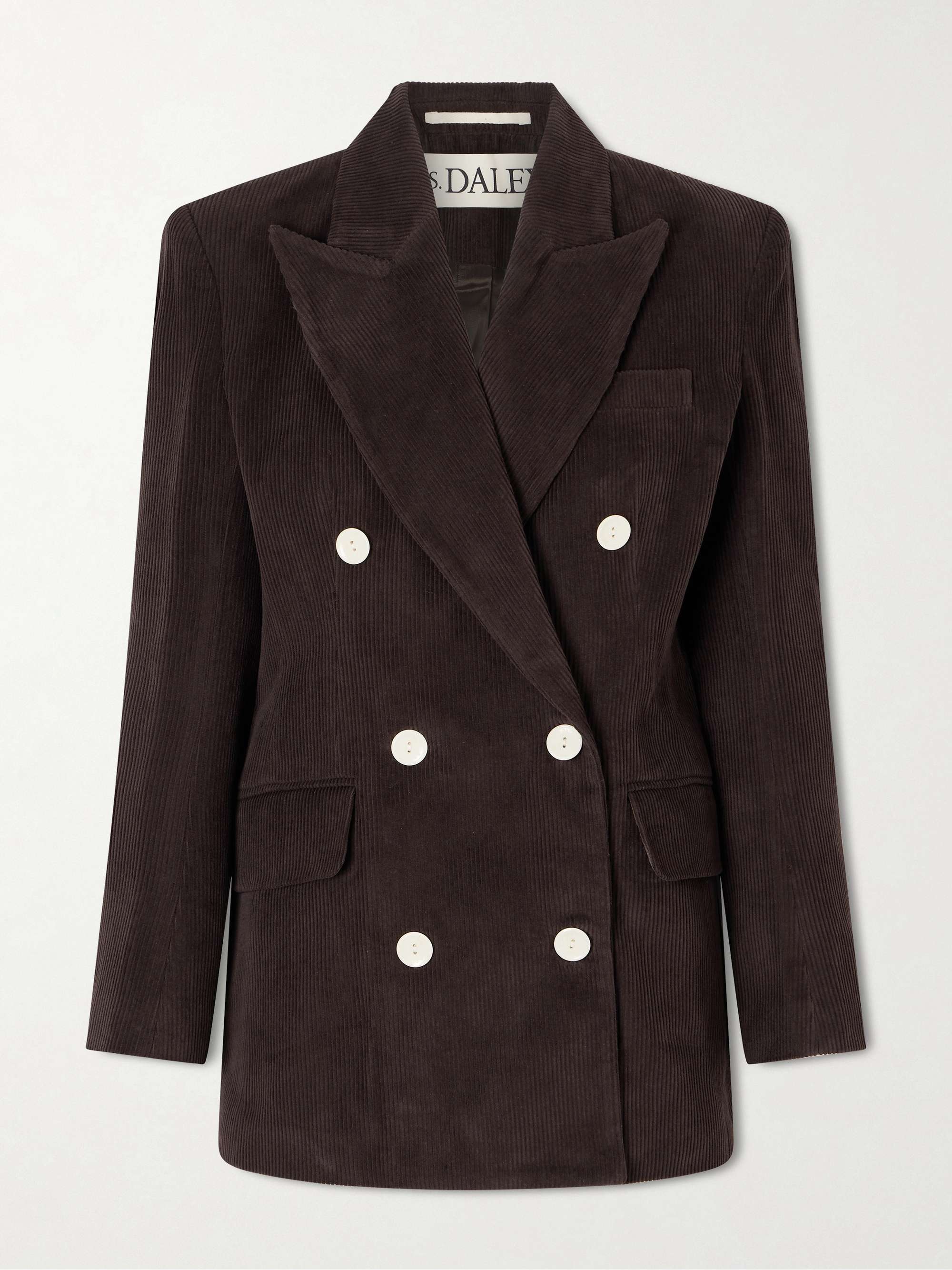 Eilidh Double-Breasted Cotton-Corduroy Blazer