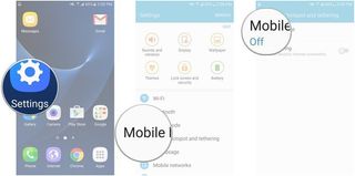 Launch the Settings app, tap Mobile hotspot and tethering, tap Mobile hotspot