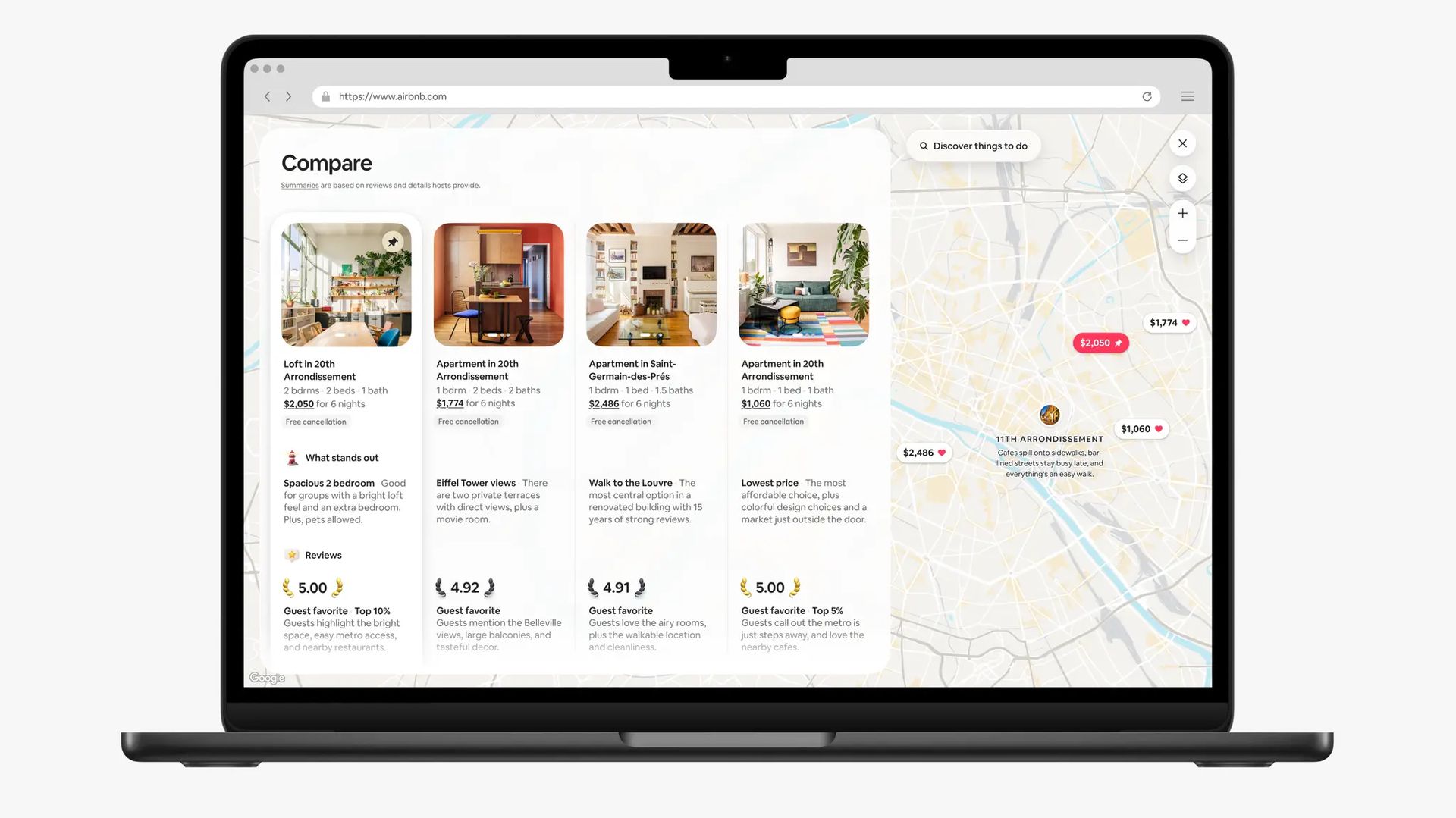 Comparaciones IA de Airbnb