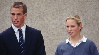 Zara and Peter Phillips at their school, Gordonstoun
