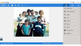 Family photo being edited in Plustek software
