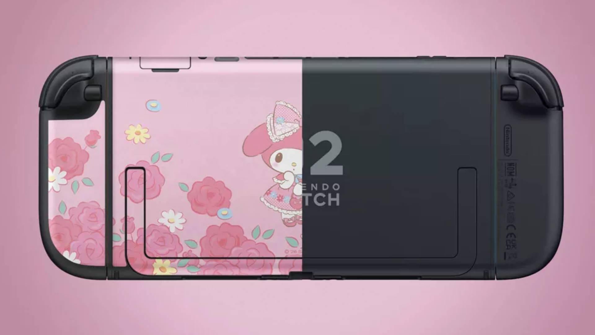 Image of the official My Melody Razer Switch 2 console skin by Sanrio.