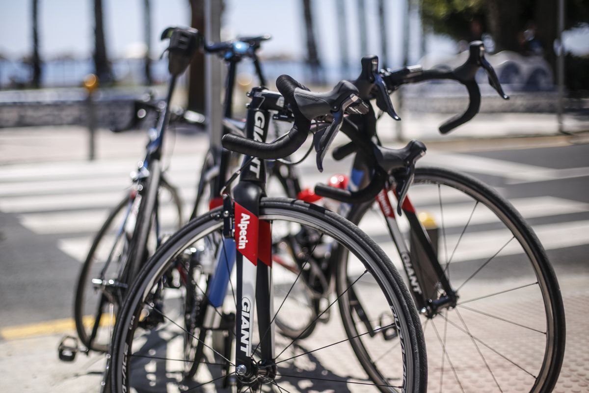The Giant-Alpecin bikes await their riders