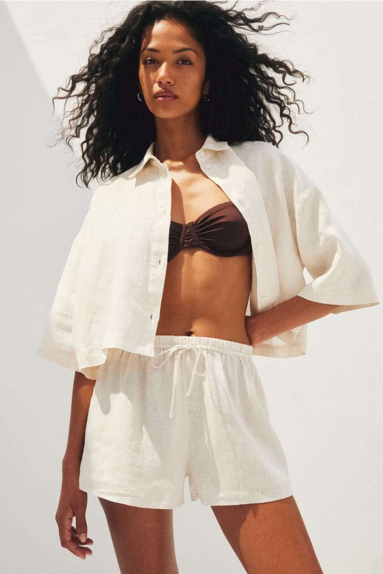 Boxy-Style Linen Shirt
