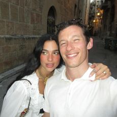 Selfie of Dua Lipa and Callum Turner on vacation