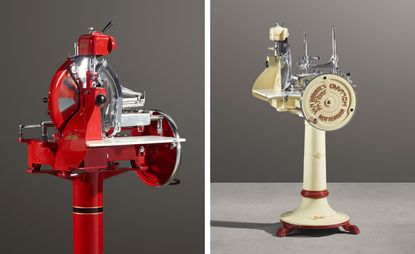 Left, Flywheel slicer, Model 12, c1955. Right, Flywheel slicer, Model 5, 1922–1928