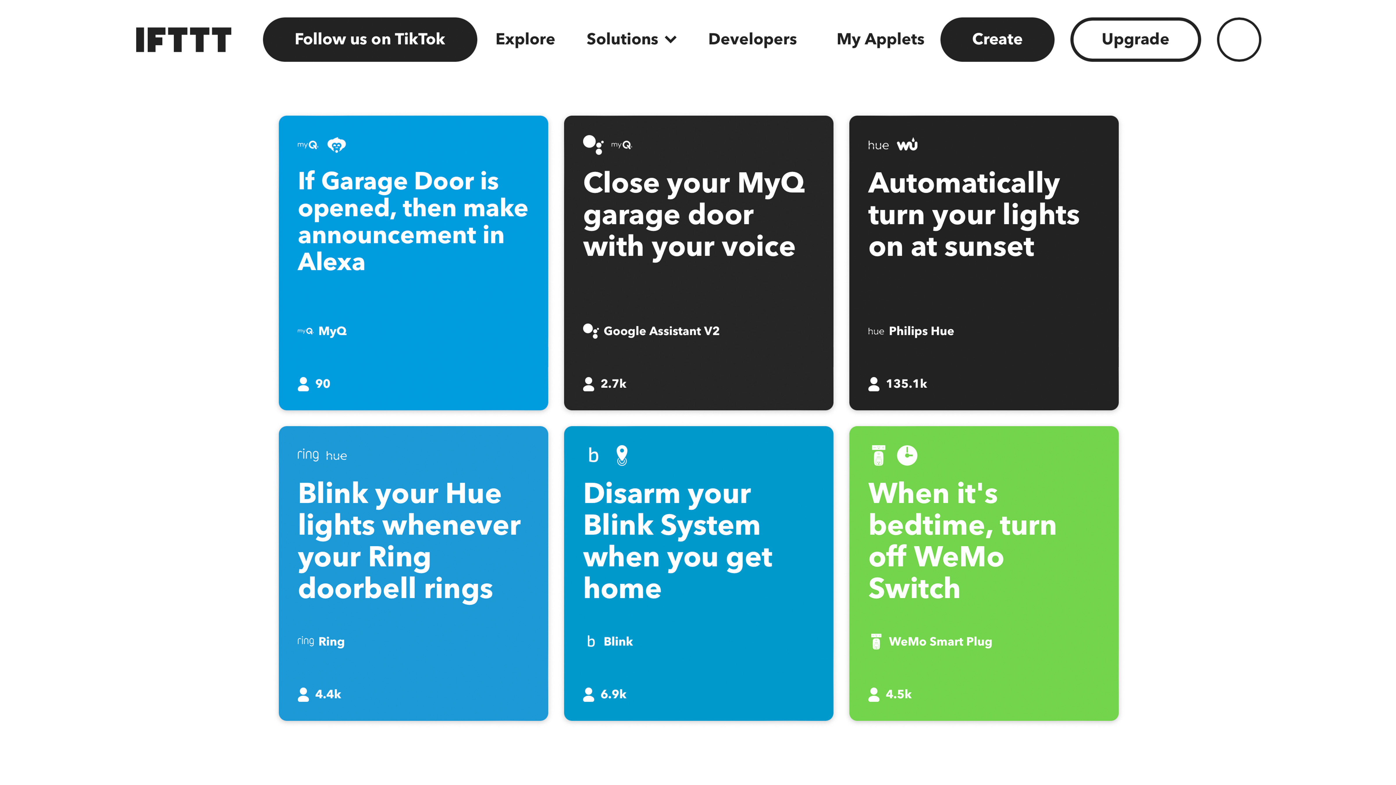 IFTTT homepage