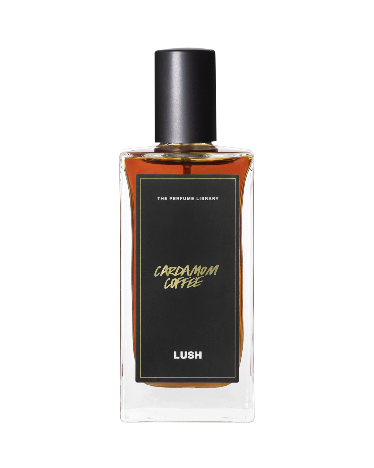 A bottle of Lush Cardamom Coffee perfume.