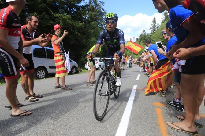 Nairo Quintana (Movistar) animated stage 8, the Tour's first day in the Pyrenees