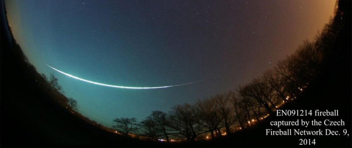 A fireball lit up the skies above the Czech Republic on Dec. 9, 2014.