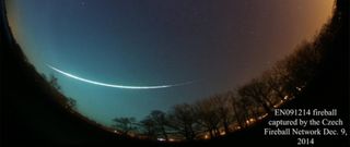 A fireball lit up the skies above the Czech Republic on Dec. 9, 2014.