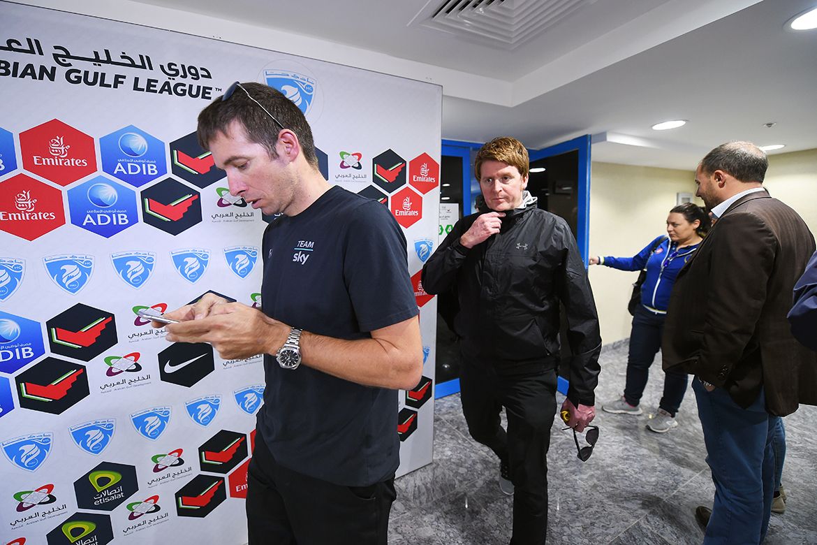 Team Sky's Dario Cioni and Rod Ellingworth