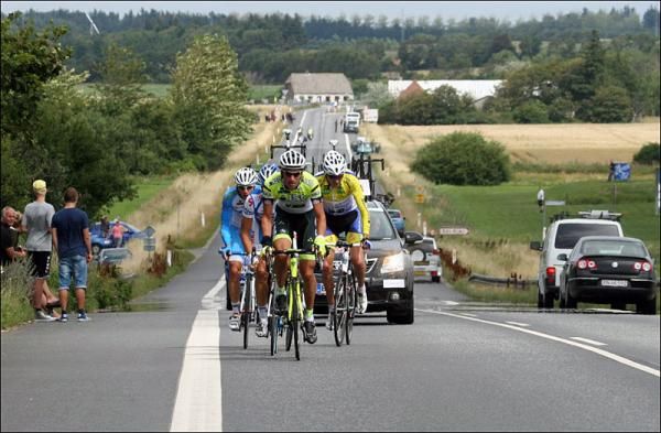 Riders on the attack in the Tour of Denmark's opening stage.
