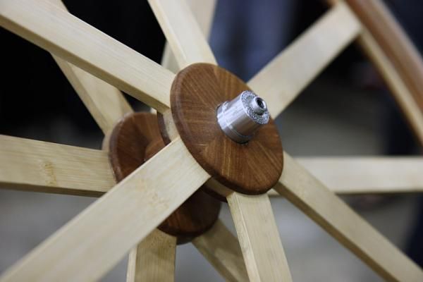 Wheel Fanatyk used White Industries guts for its amazing wooden-spoked wheel at NAHBS.