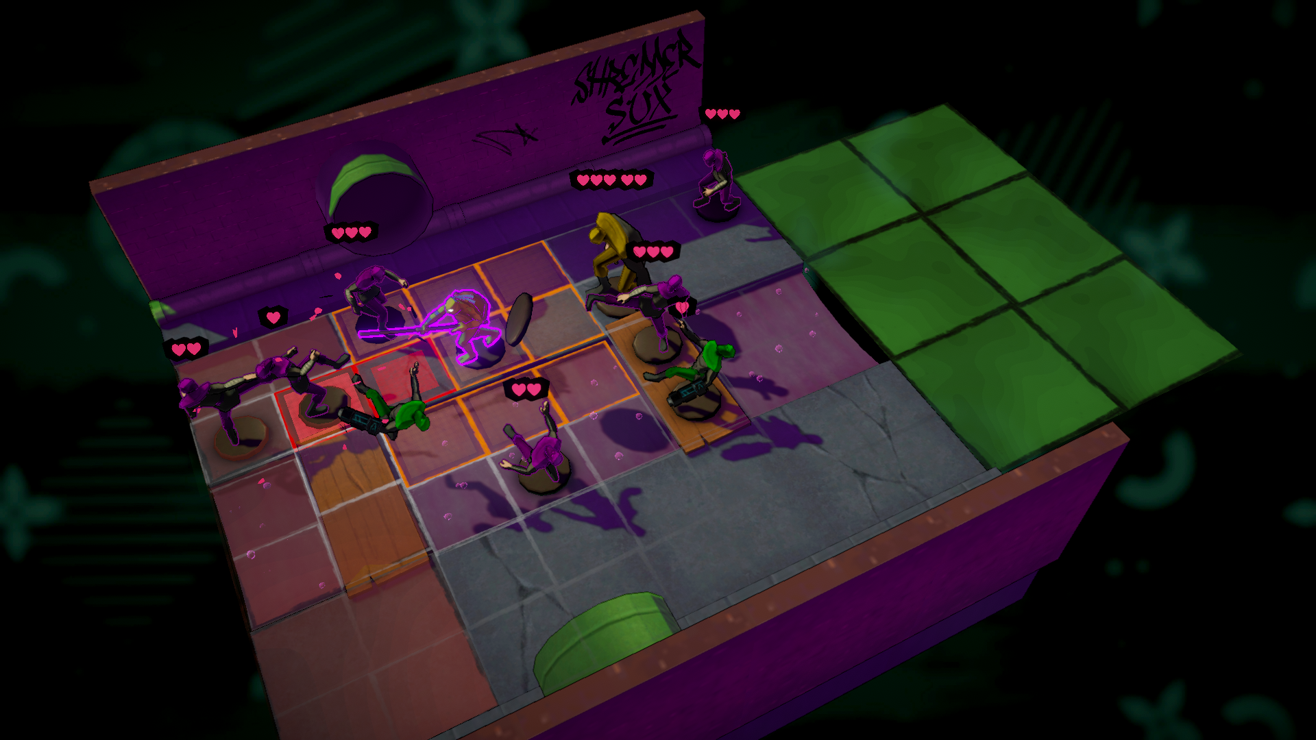 Donatello fighting in the sewers in Teenage Mutant Ninja Turtles: Tactical Takedown.