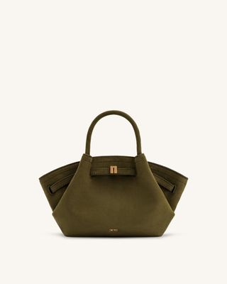 Hana Mini Faux Suede Tote Bag - Dark Olive