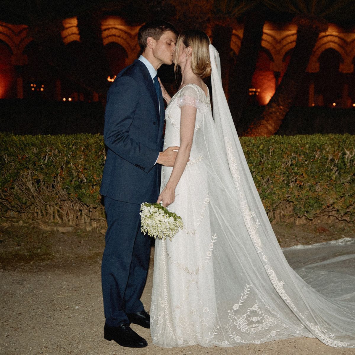 This Fashion-Designer Bride Wore a Wedding Gown Inspired by Audrey Hepburn's Ascot Dress in My Fair Lady
