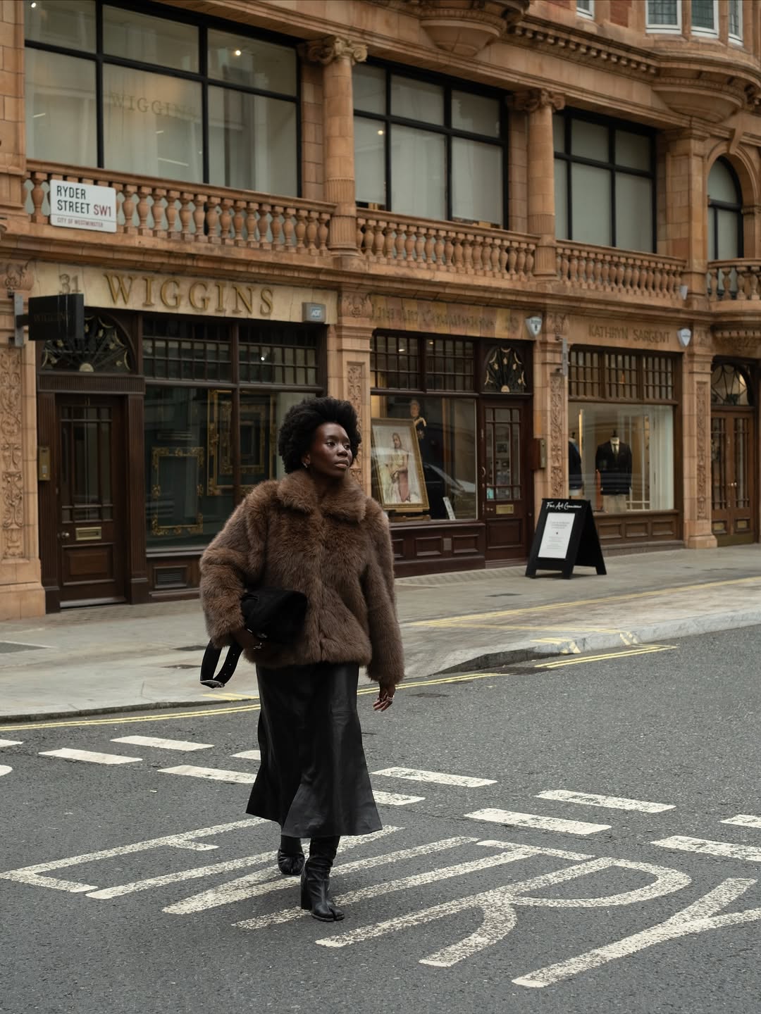 Danielle wearing faux fur jacket