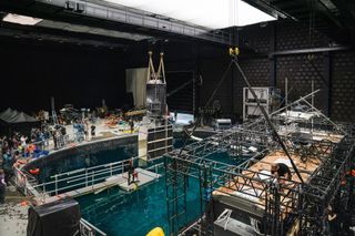 The purpose-built set for Submerged's underwater scenes