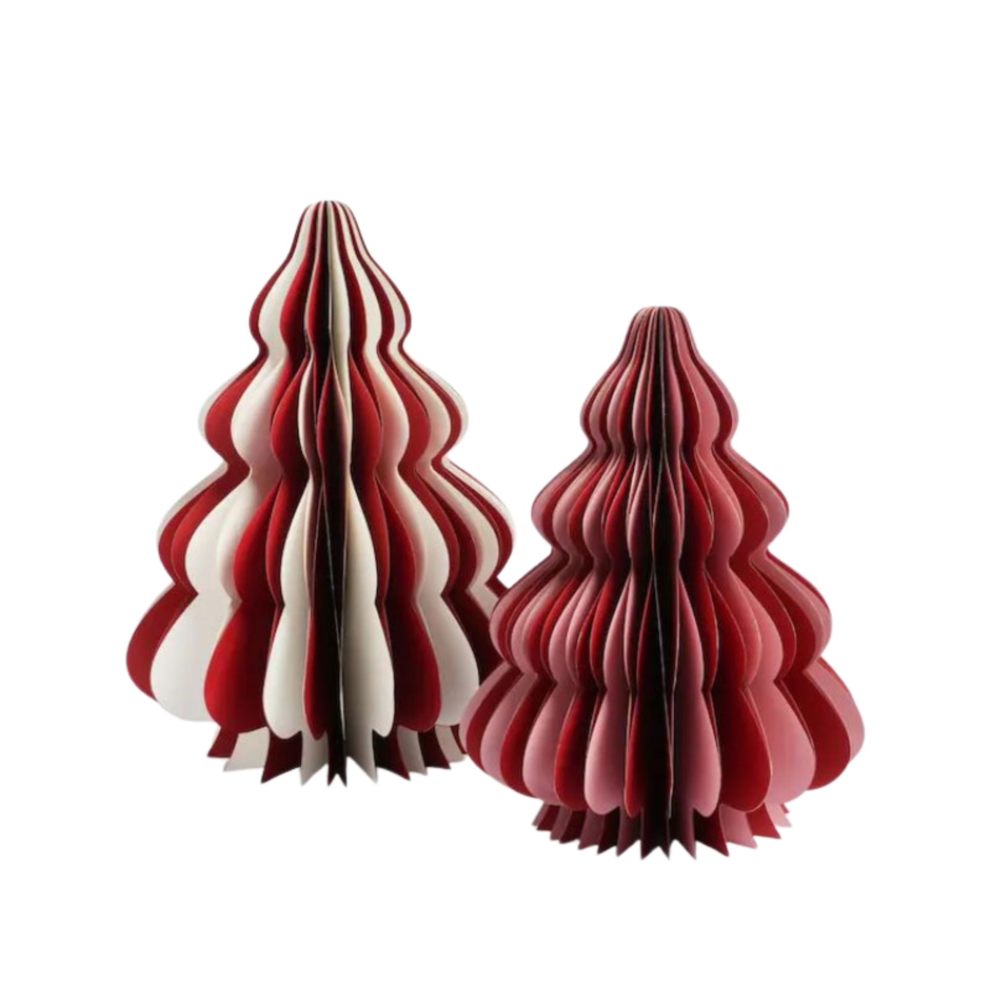 M&amp;amp;S, White Stripey Paper Trees, Set of 2