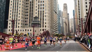 A general view of runners racing during the 2019 Bank of America Chicago Marathon