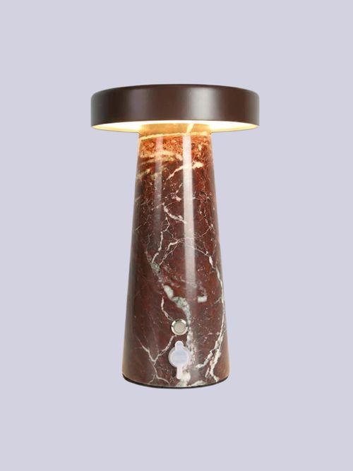 Wireless Led Outdoor Table Lamp in Marble and Metal Mysha