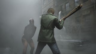 Best upcoming video game remakes and remasters; a man raises a baseball bat to a ghostly figure