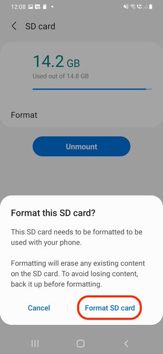 How to format an SD card on Samsung