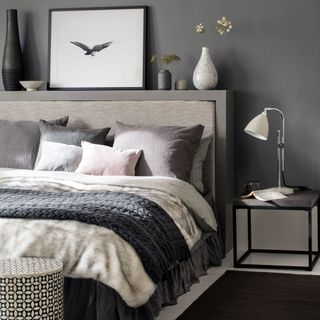 bedroom makeover with grey paint