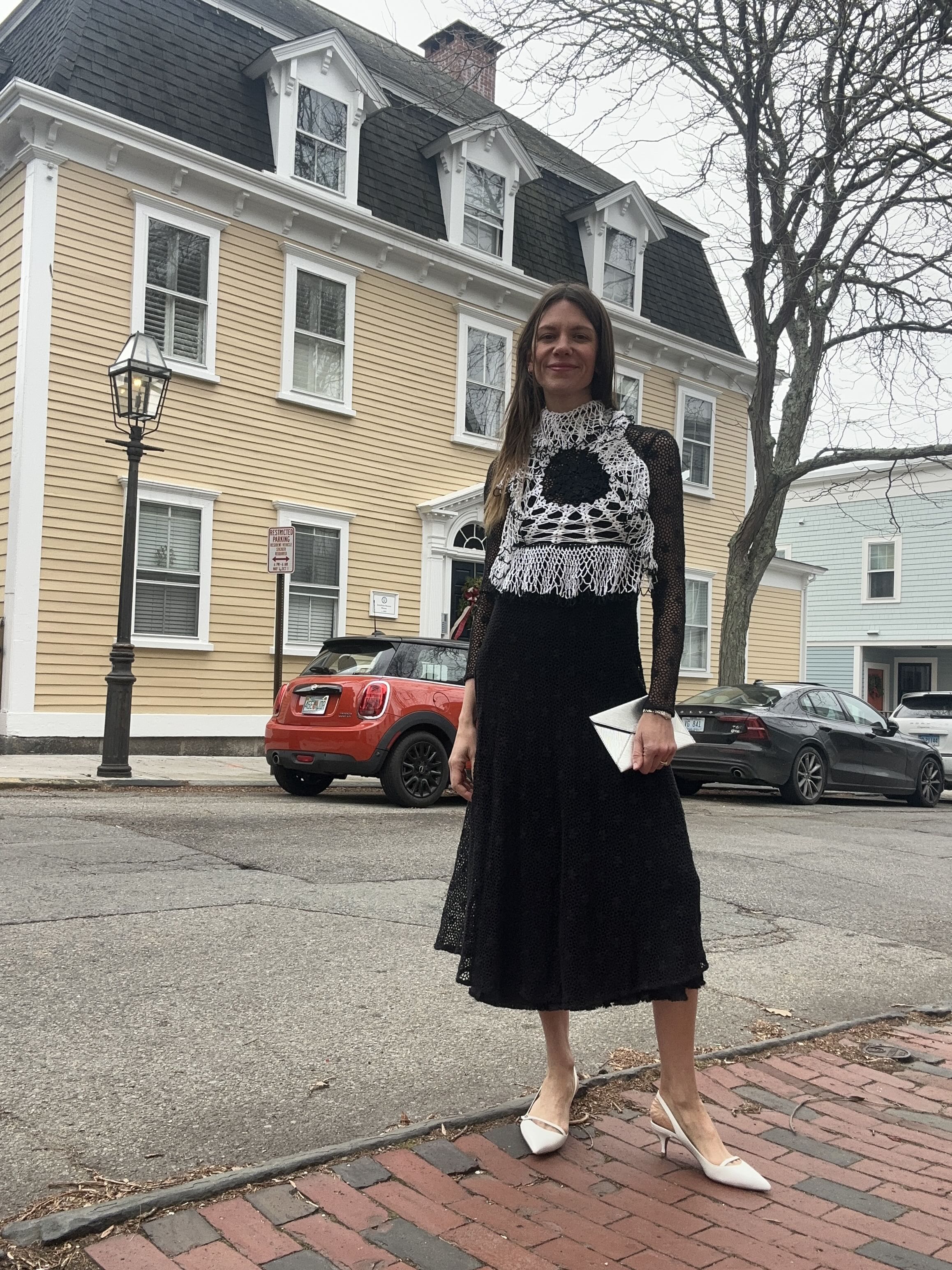 Julia Gall wearing a New Year's Eve outfit