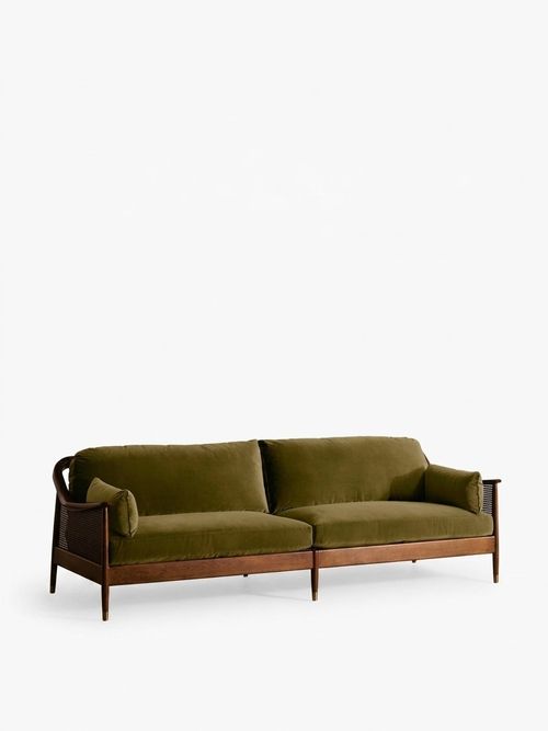 Atlanta Olive Velvet 4 Seater Sofa