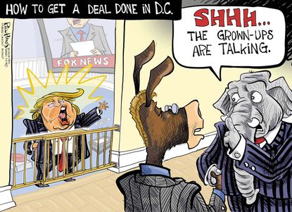 Political Cartoon U.S. Trump Congress budget immigration deal
