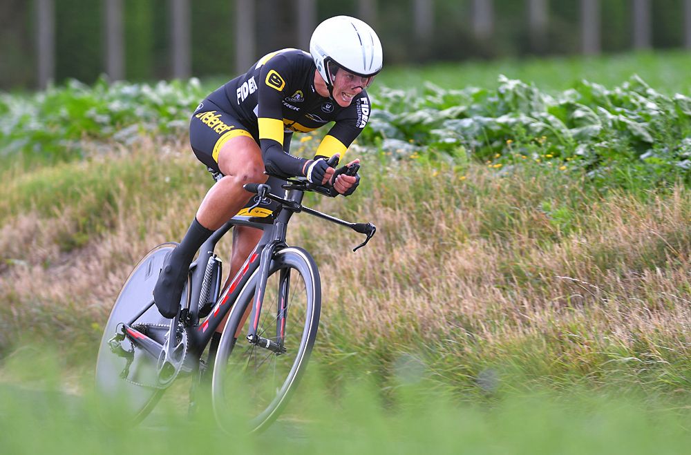 Ellen Van Loy (Bel) during the time trial championships in Belgium