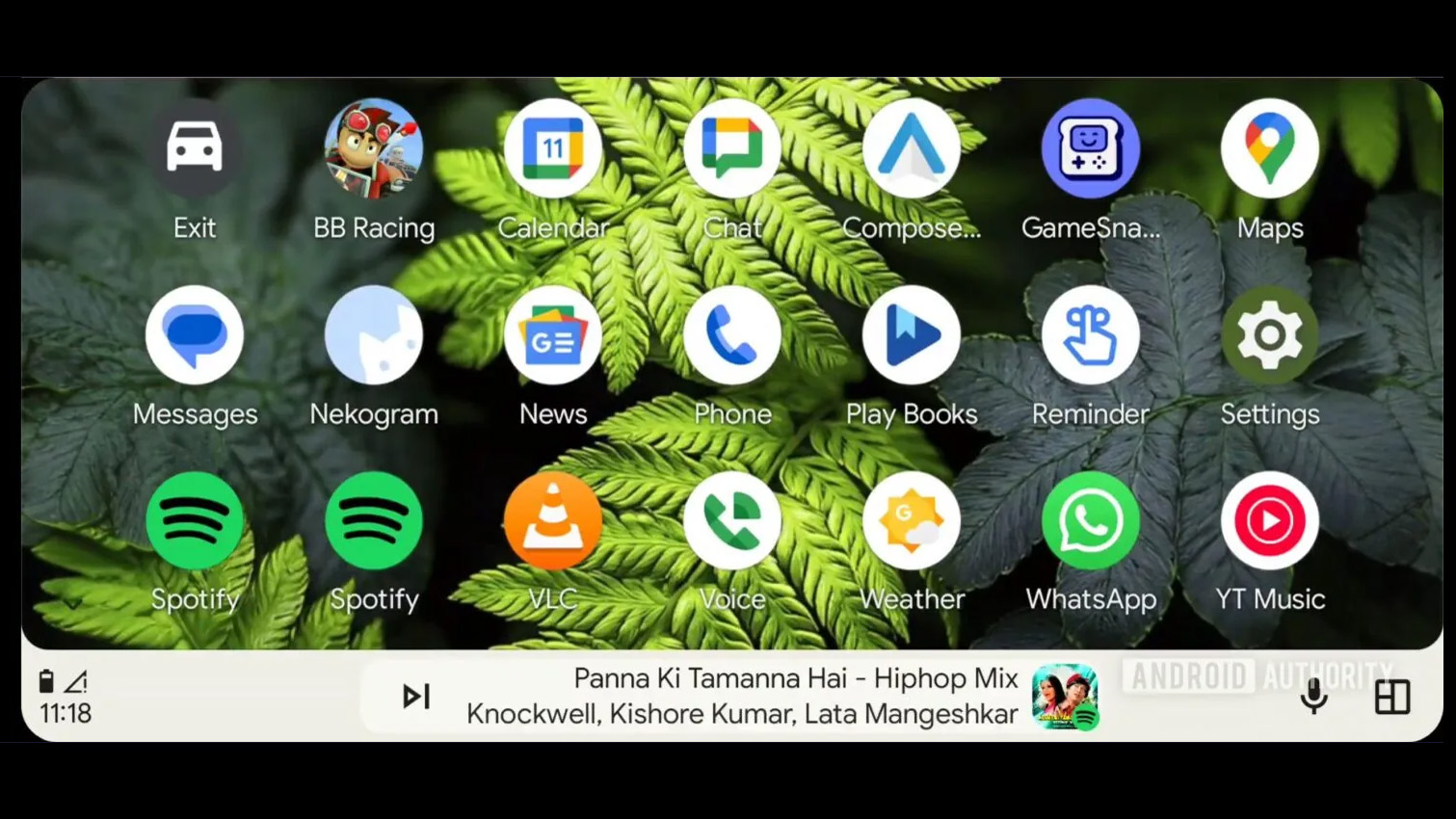 Android Auto with seven columns of apps